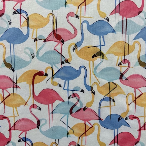 Tom Baine Men's XL Slim Fit Flamingo AOP Performance Collection Gold Polo - Picture 5 of 12